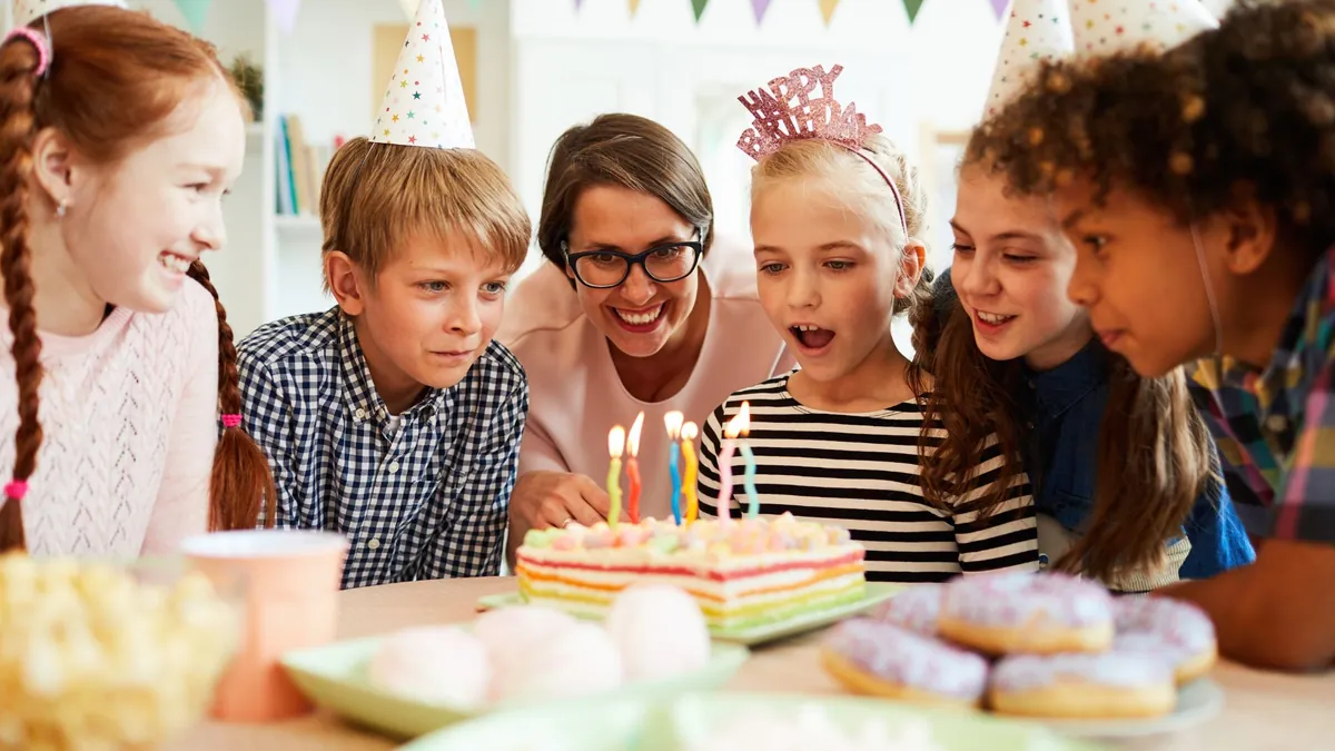 Children at a birthday party in Hong Kong